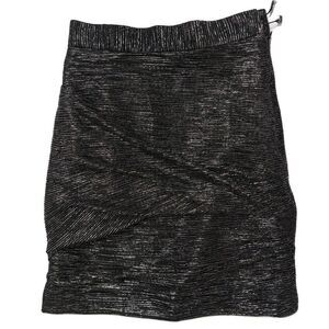 Maje Janaud Lurex Metallic Twist Pencil Skirt Silver Size 34